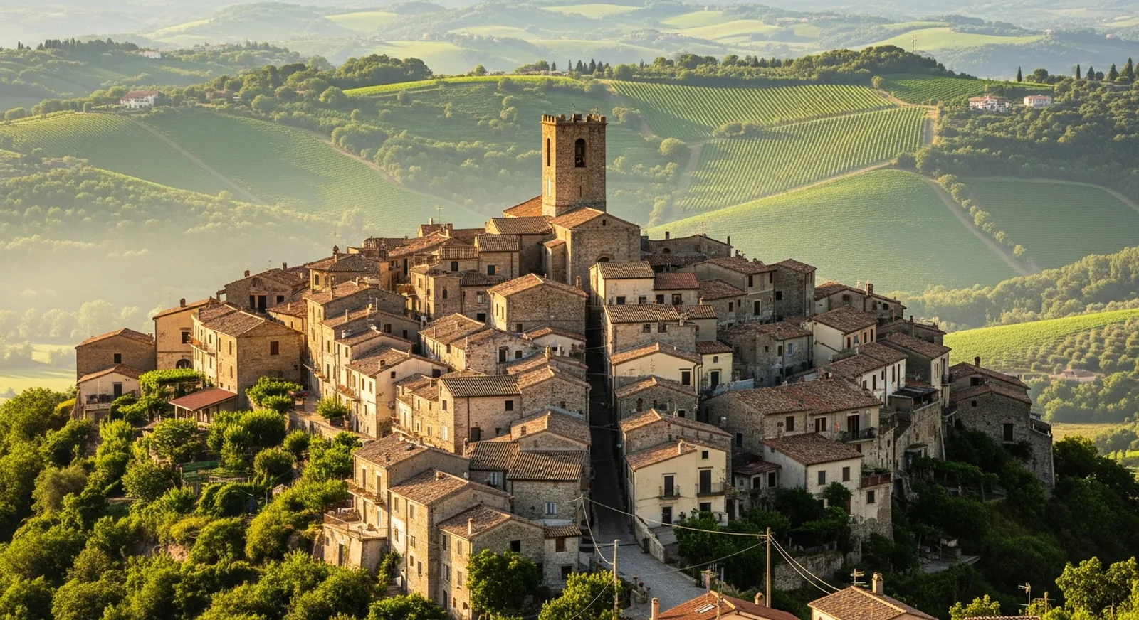 Borgo antico in Irpinia tra colline verdi e vita tranquilla